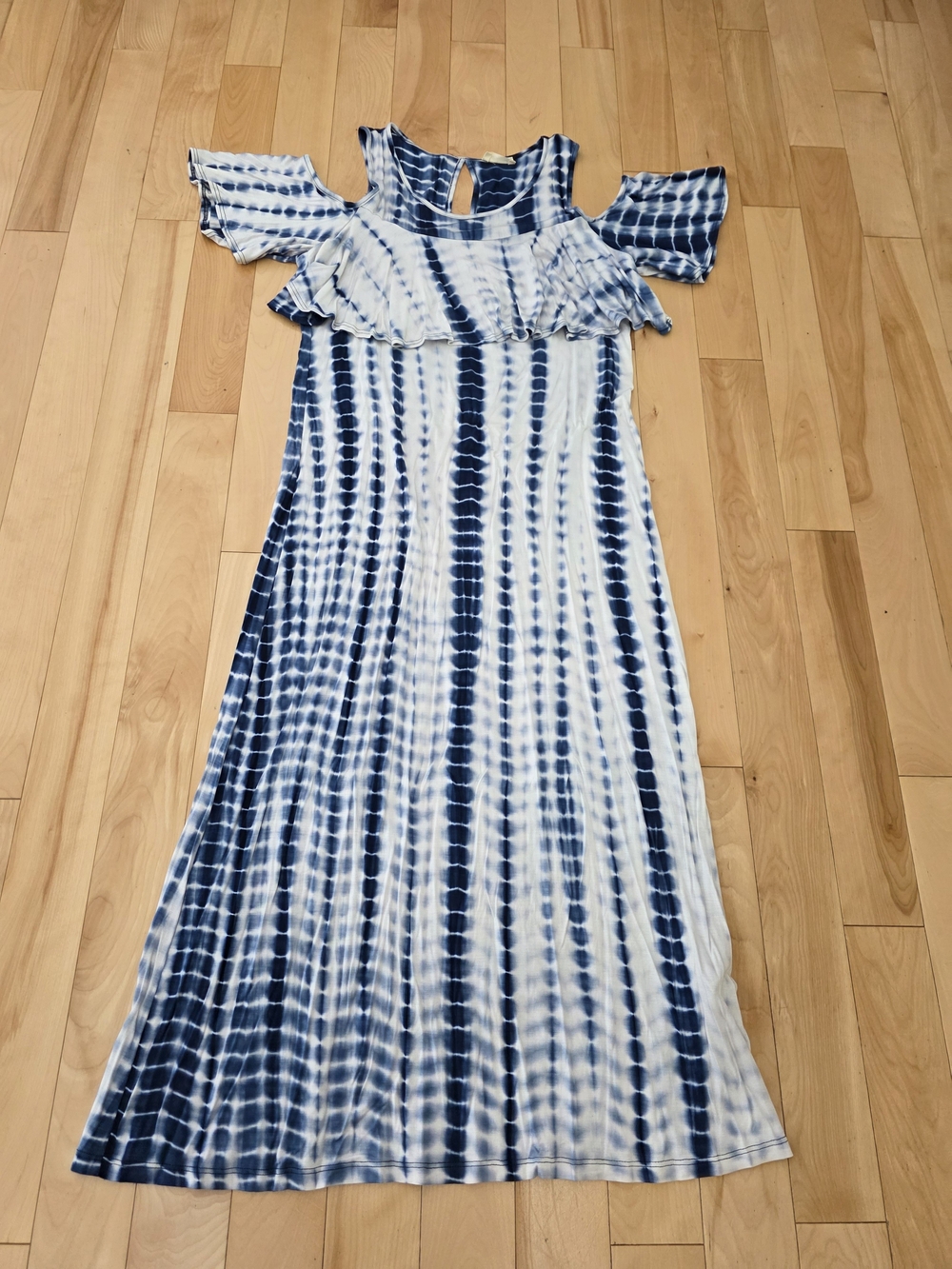 Tie-Dye Cold-Shoulder Maxi Dress